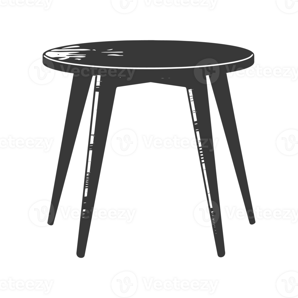 AI generated Silhouette Scandinavian table black color only png