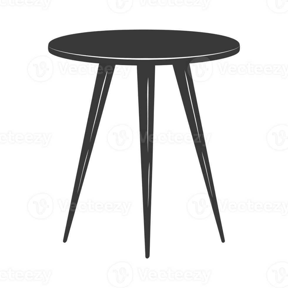ai genererad silhuett scandinavian tabell svart Färg endast png