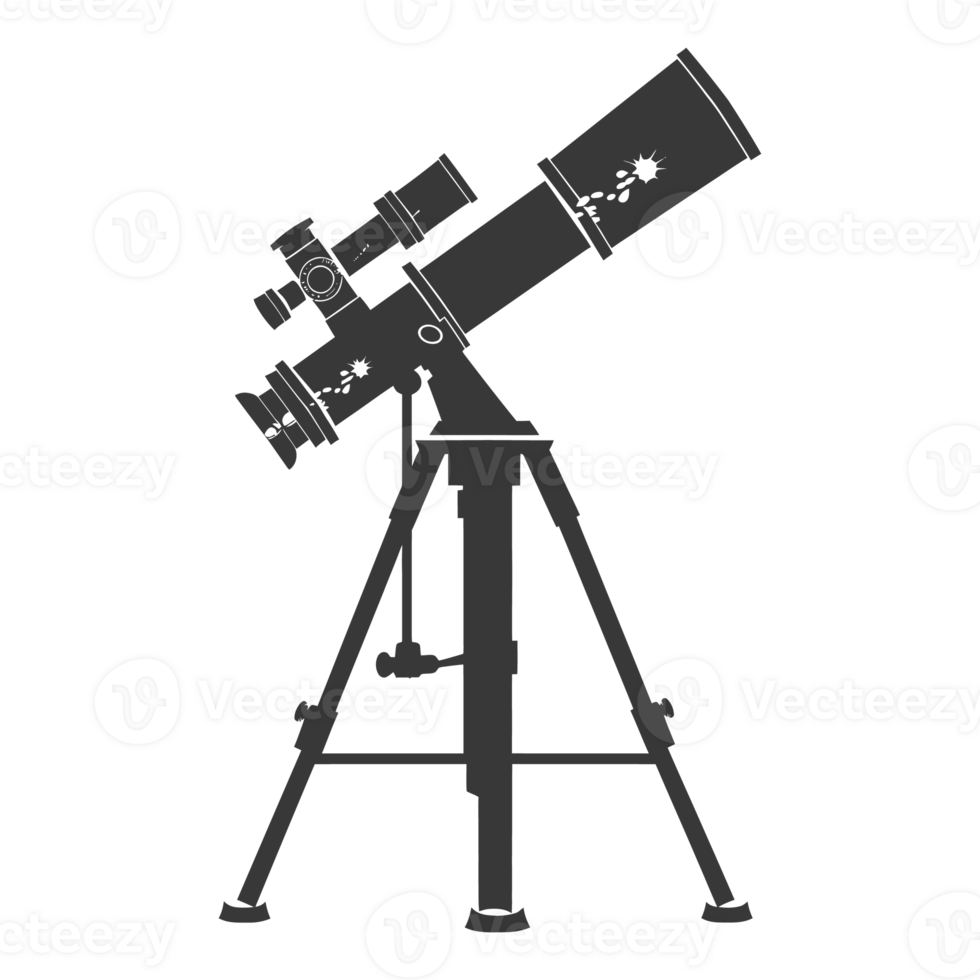 AI generated Silhouette telescope black color only png