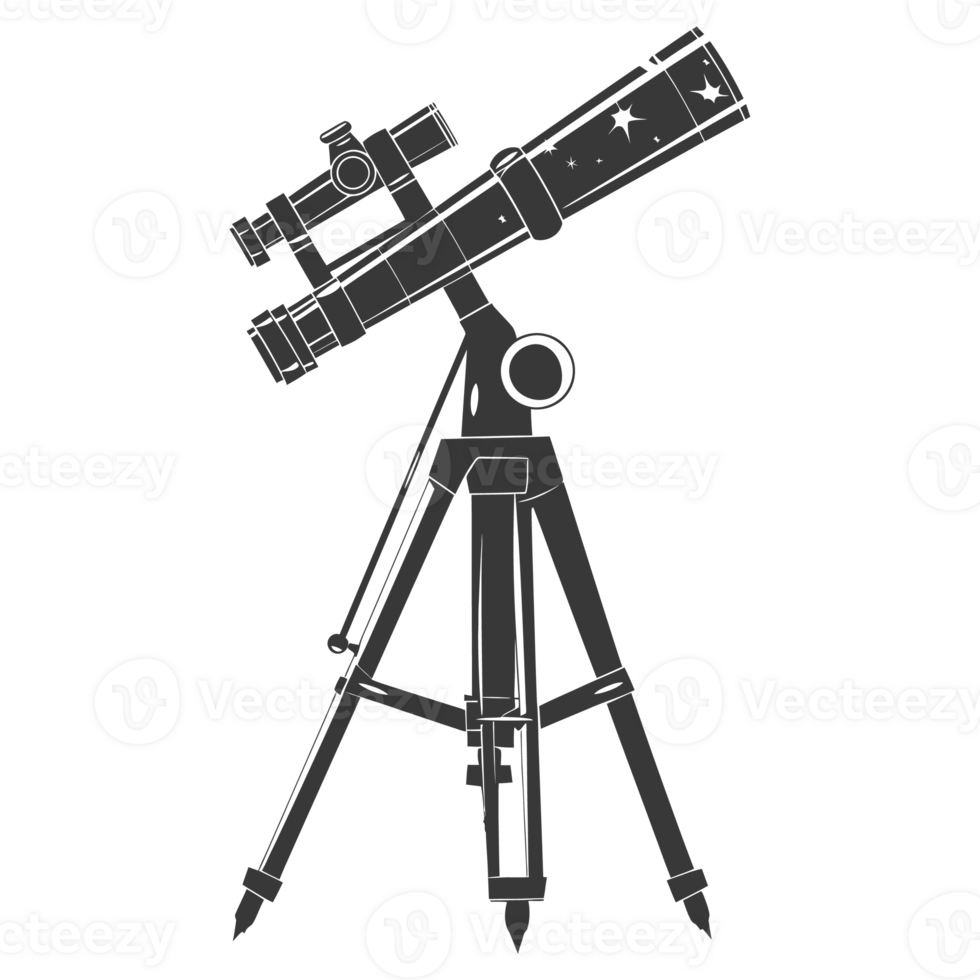AI generated Silhouette telescope black color only png