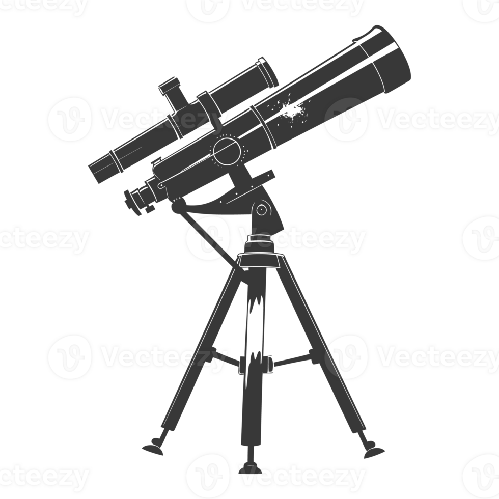 AI generated Silhouette telescope black color only png