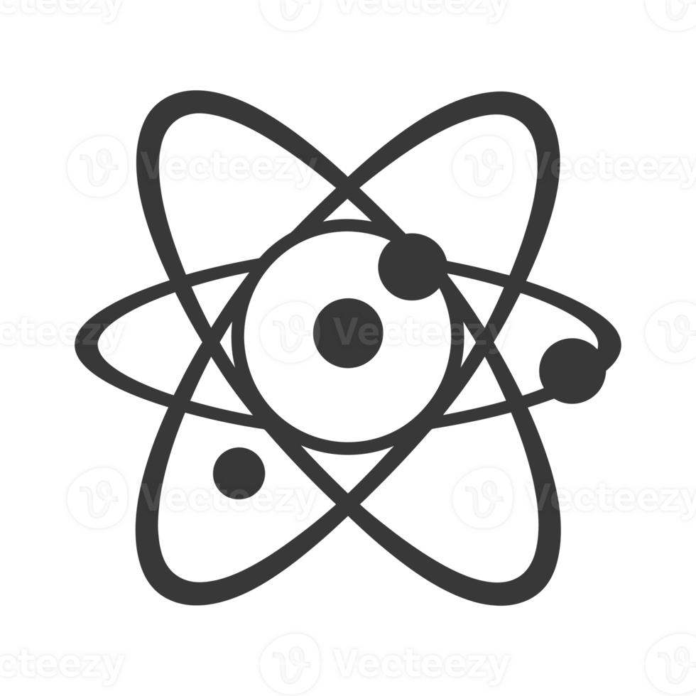 AI generated Silhouette Atom symbol black color only png