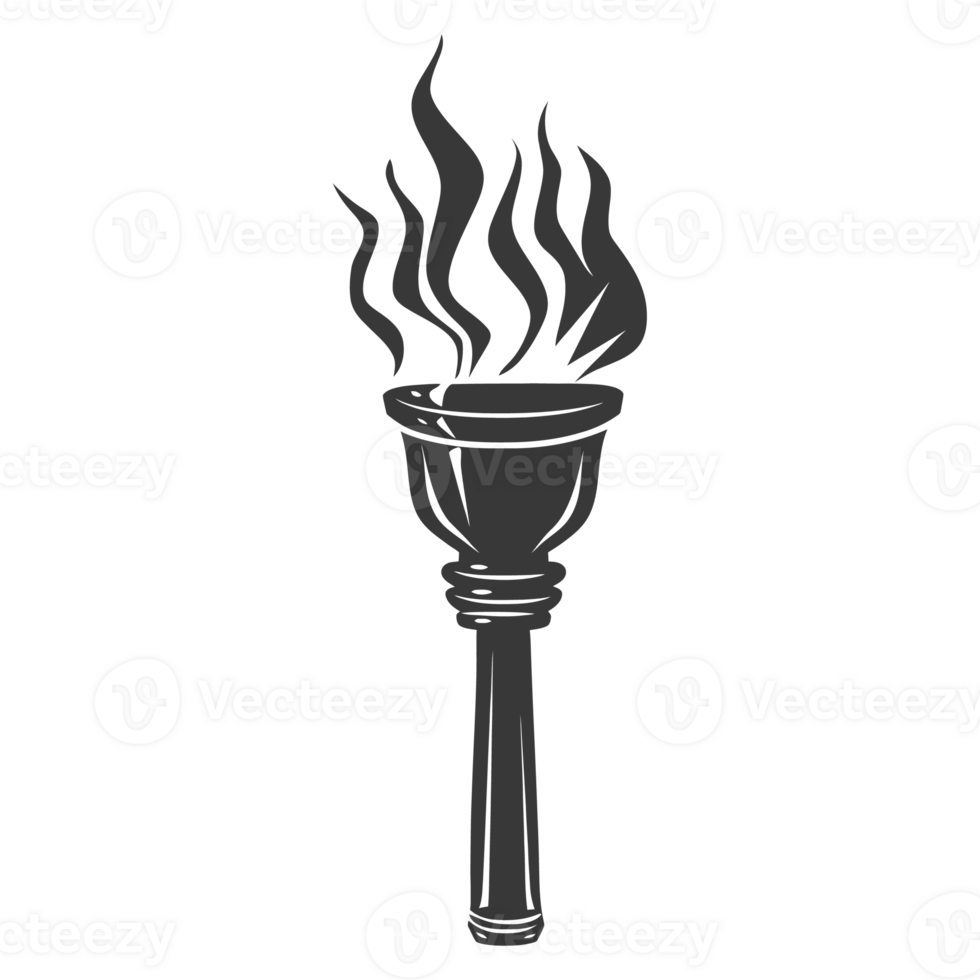 AI generated Silhouette torch black color only png