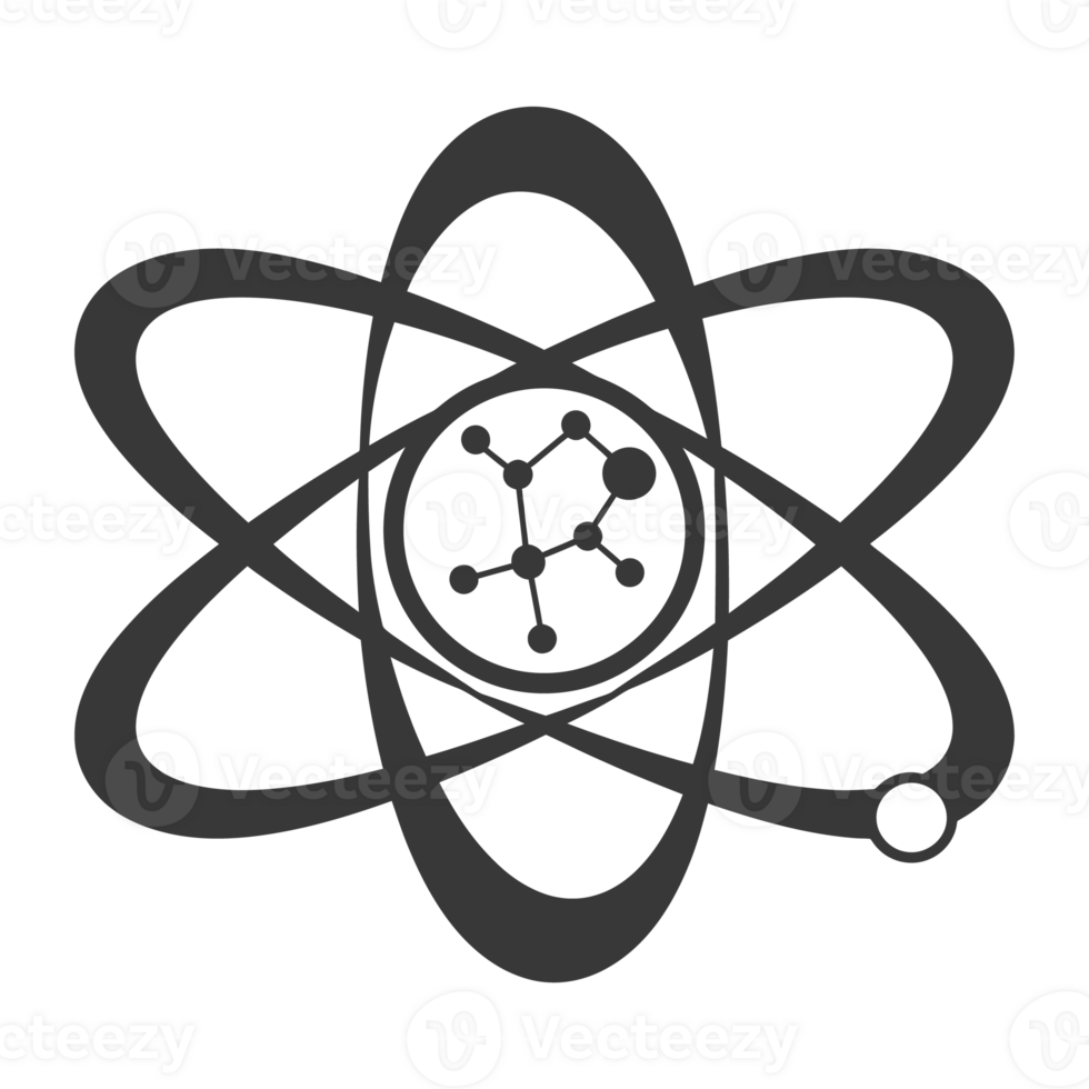 AI generated Silhouette Atom symbol black color only png