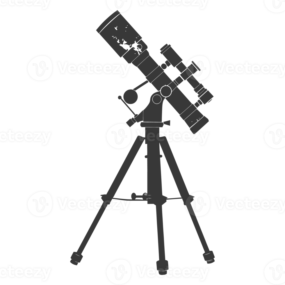 AI generated Silhouette telescope black color only png