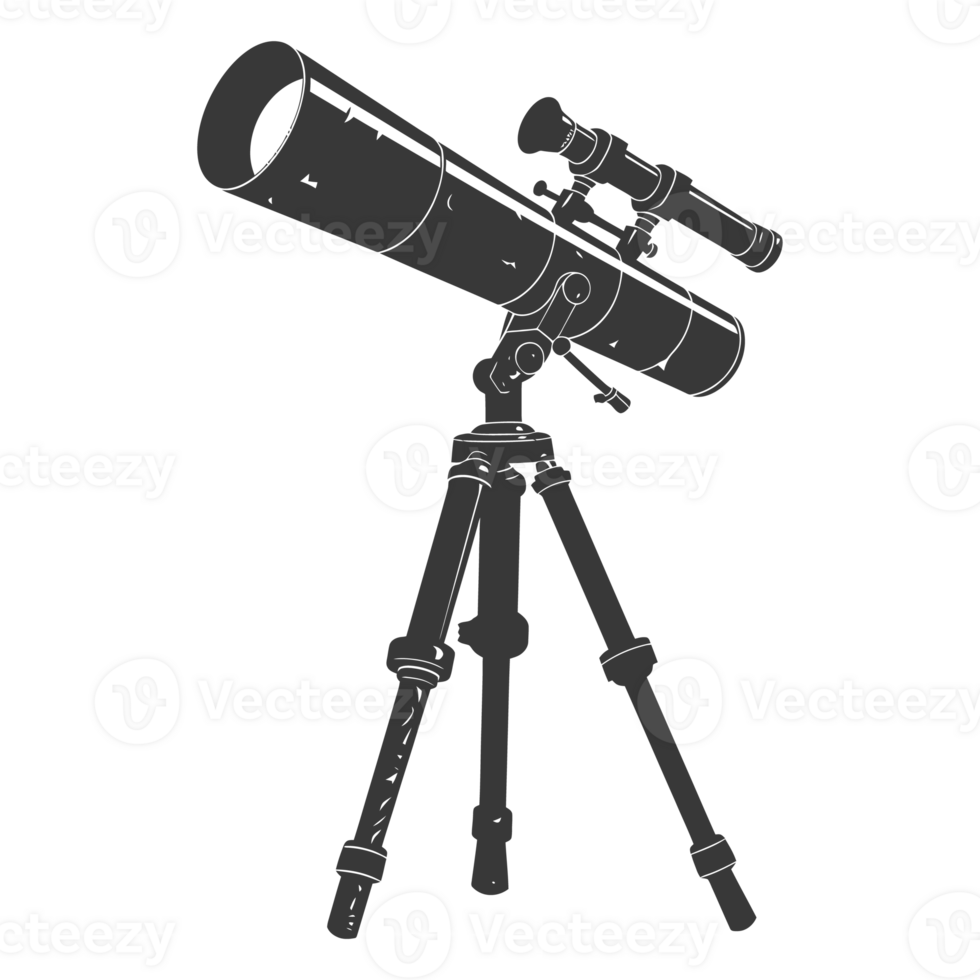 AI generated Silhouette telescope black color only png
