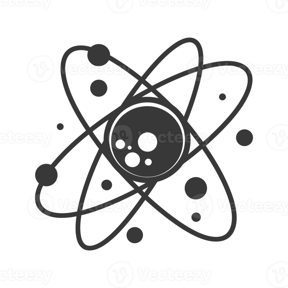 AI generated Silhouette Atom symbol black color only png