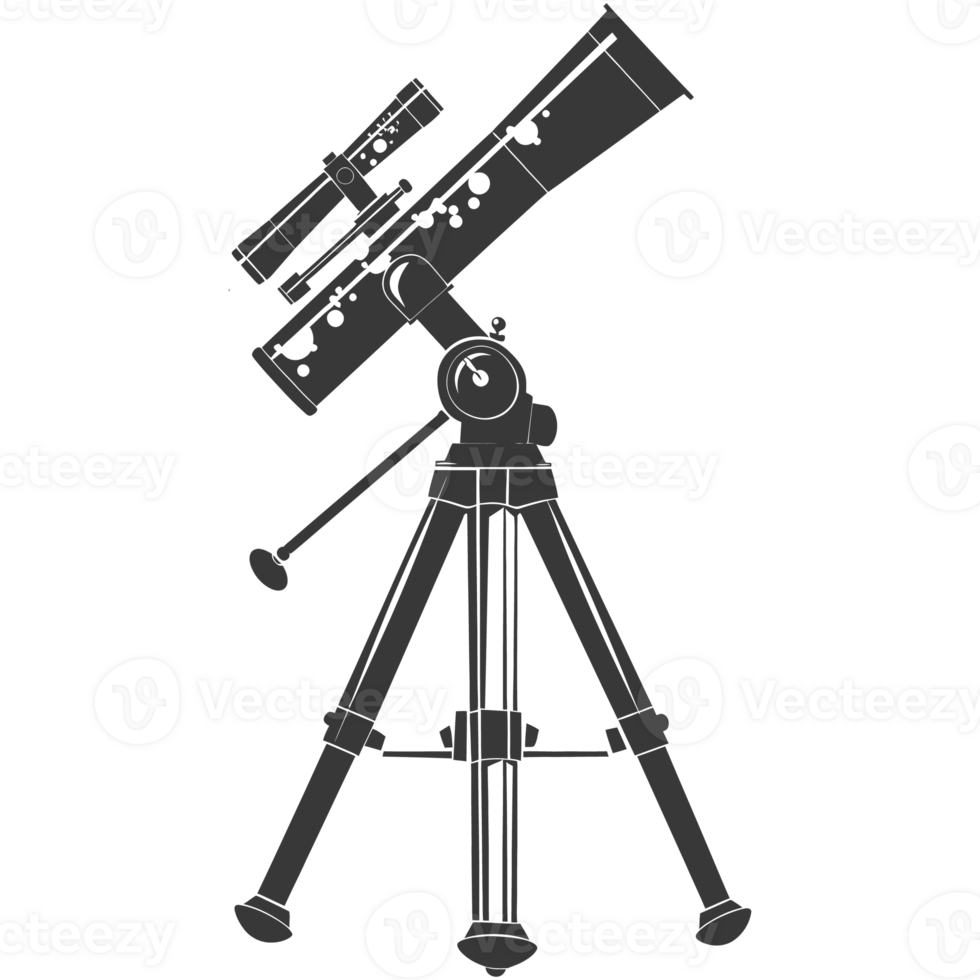 AI generated Silhouette telescope black color only png