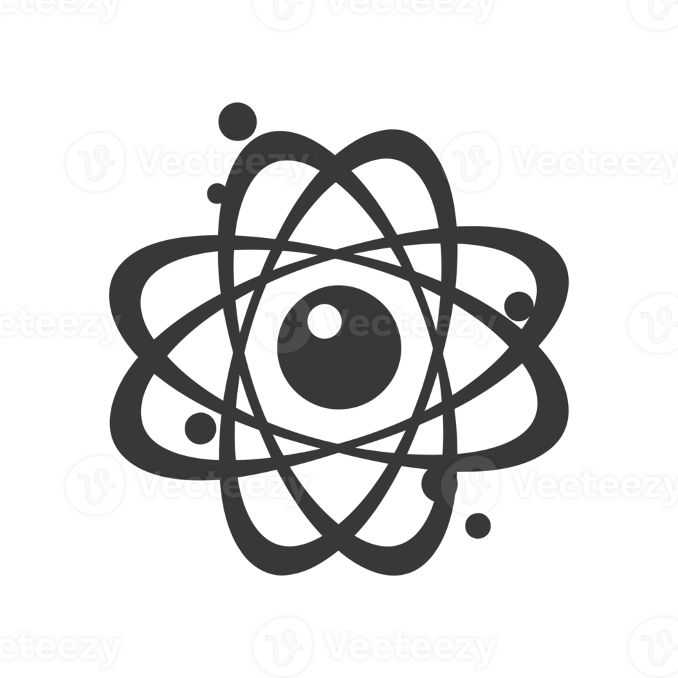 AI generated Silhouette Atom symbol black color only png