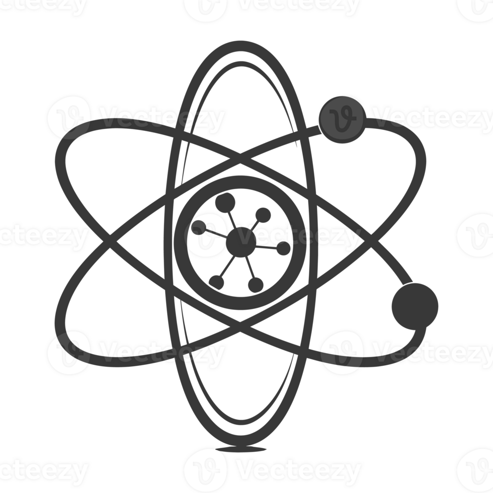 AI generated Silhouette Atom symbol black color only png