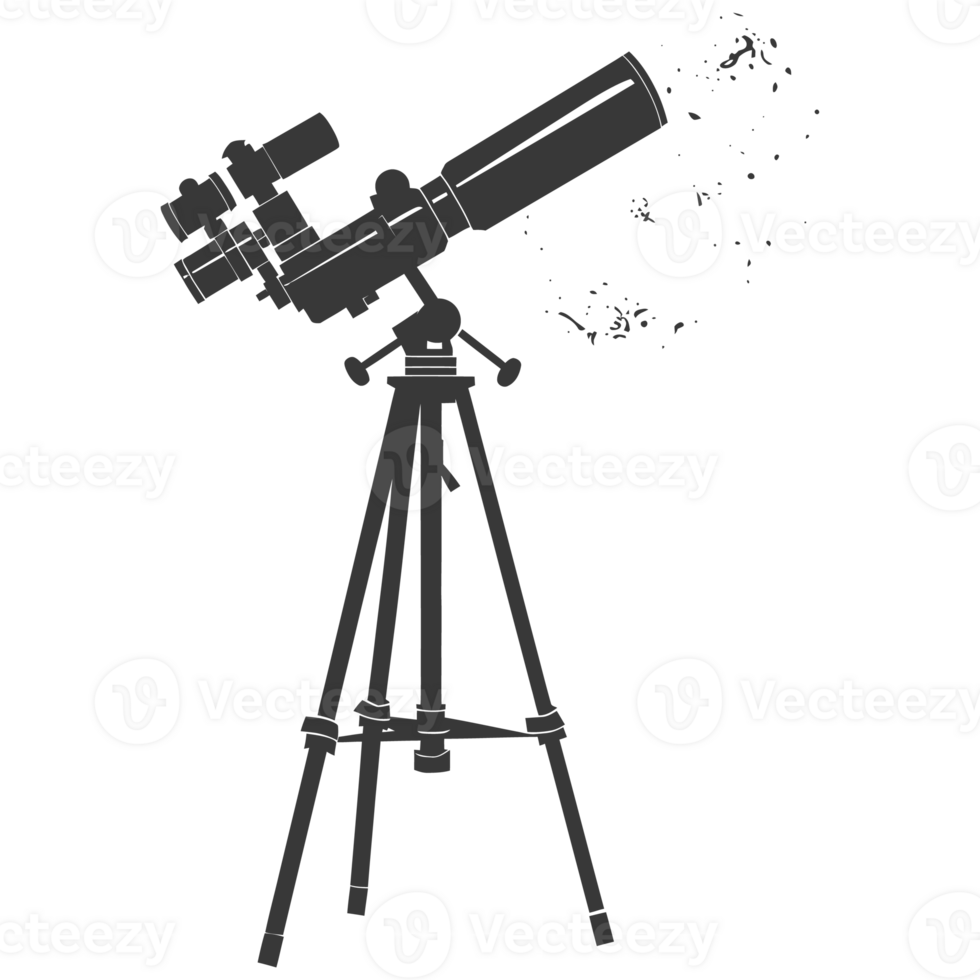 AI generated Silhouette telescope black color only png