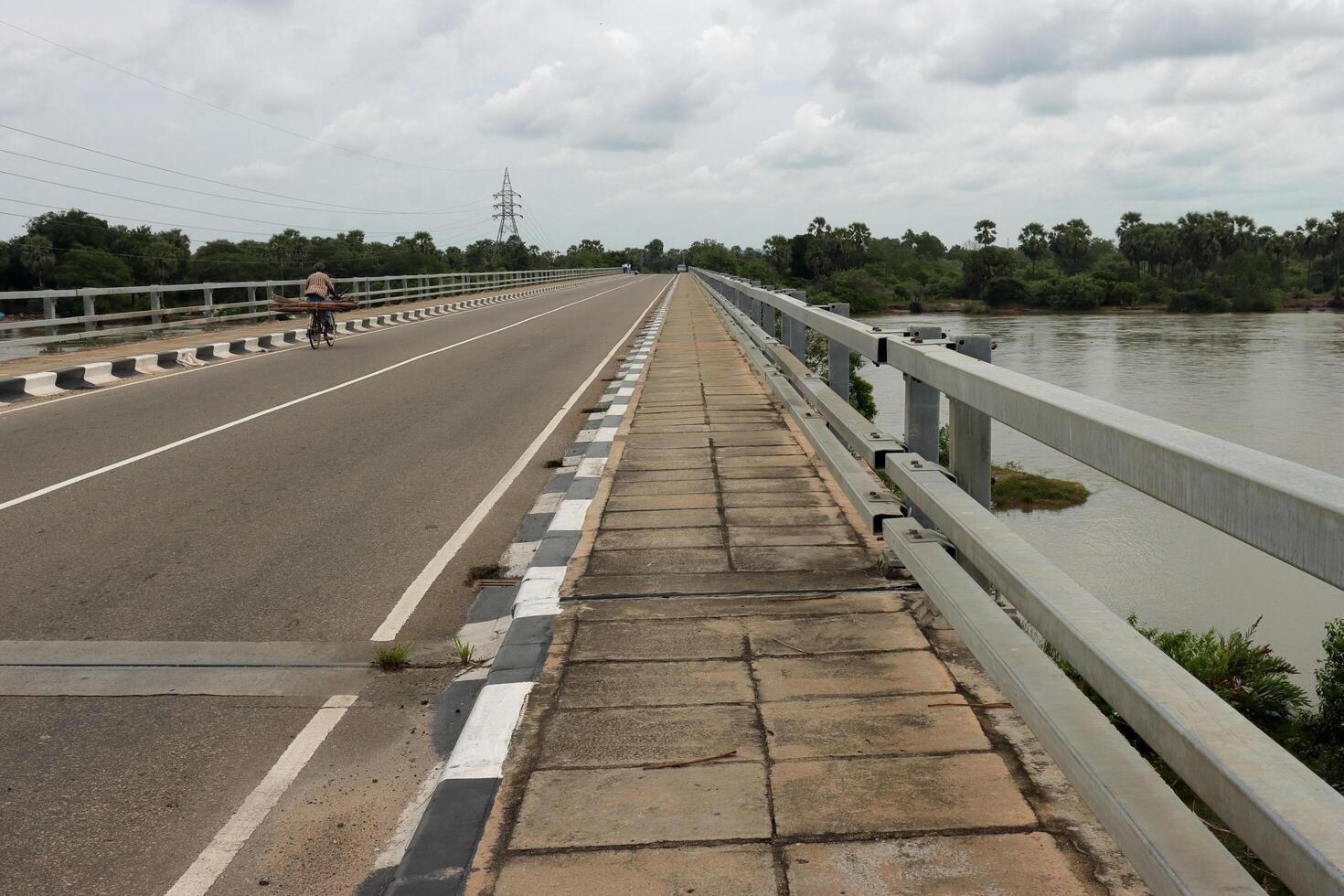 Large bridge over the river photo