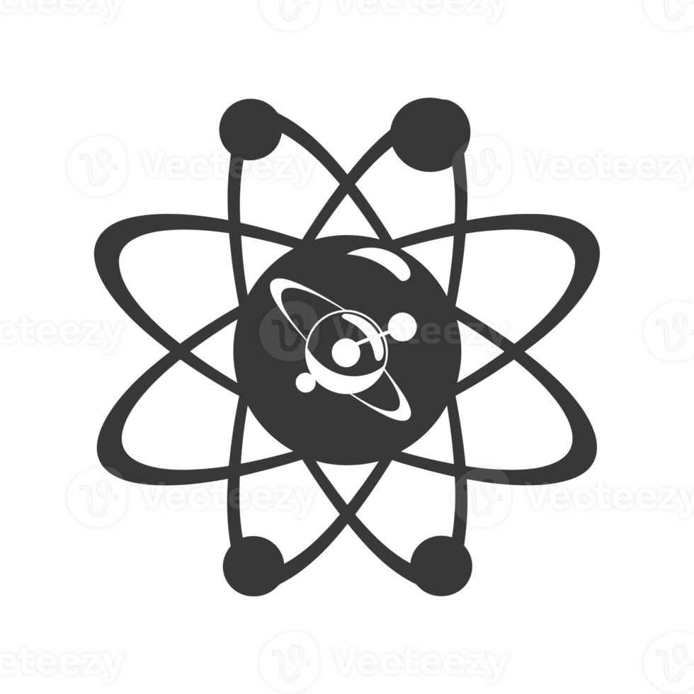 AI generated Silhouette Atom symbol black color only png