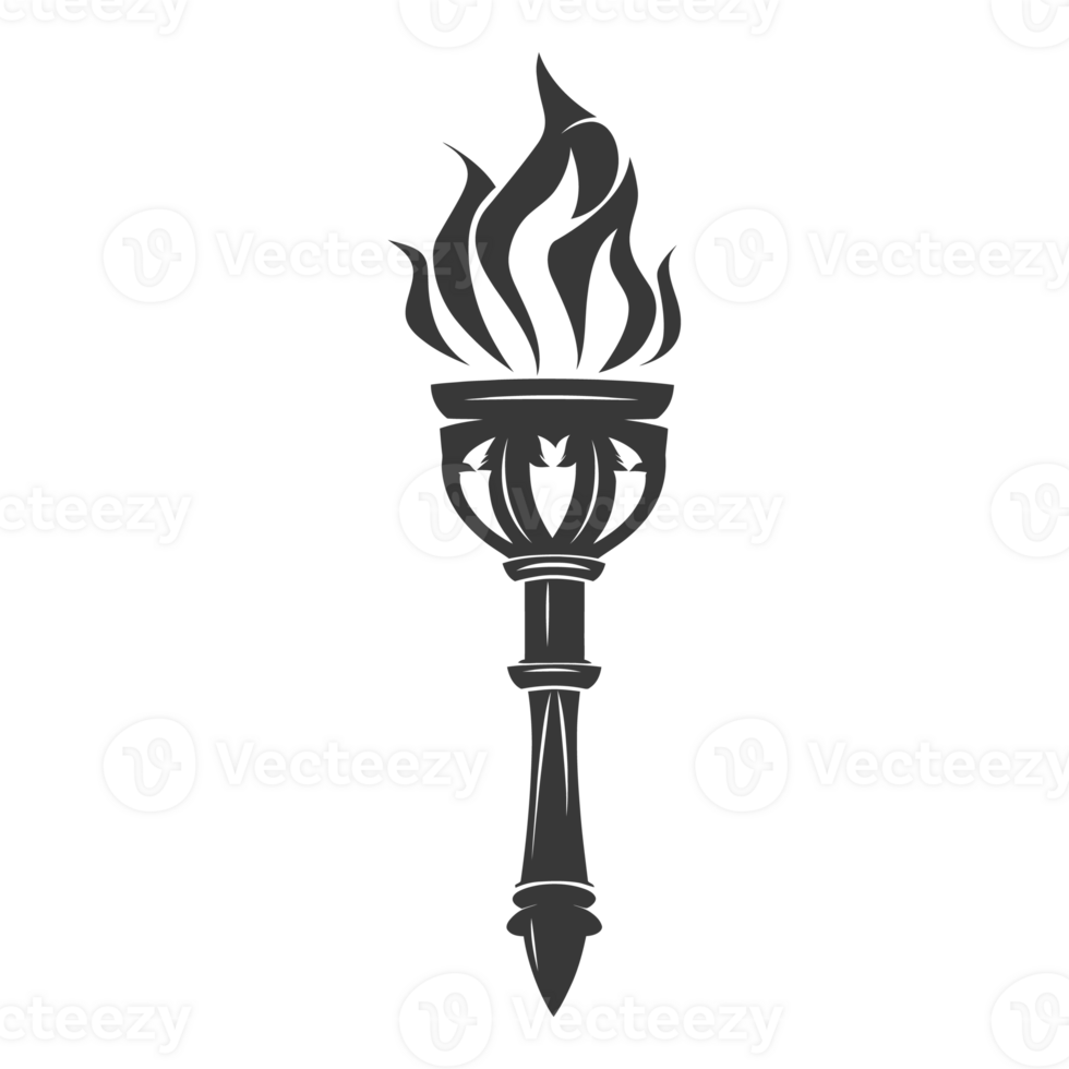 AI generated Silhouette torch black color only png