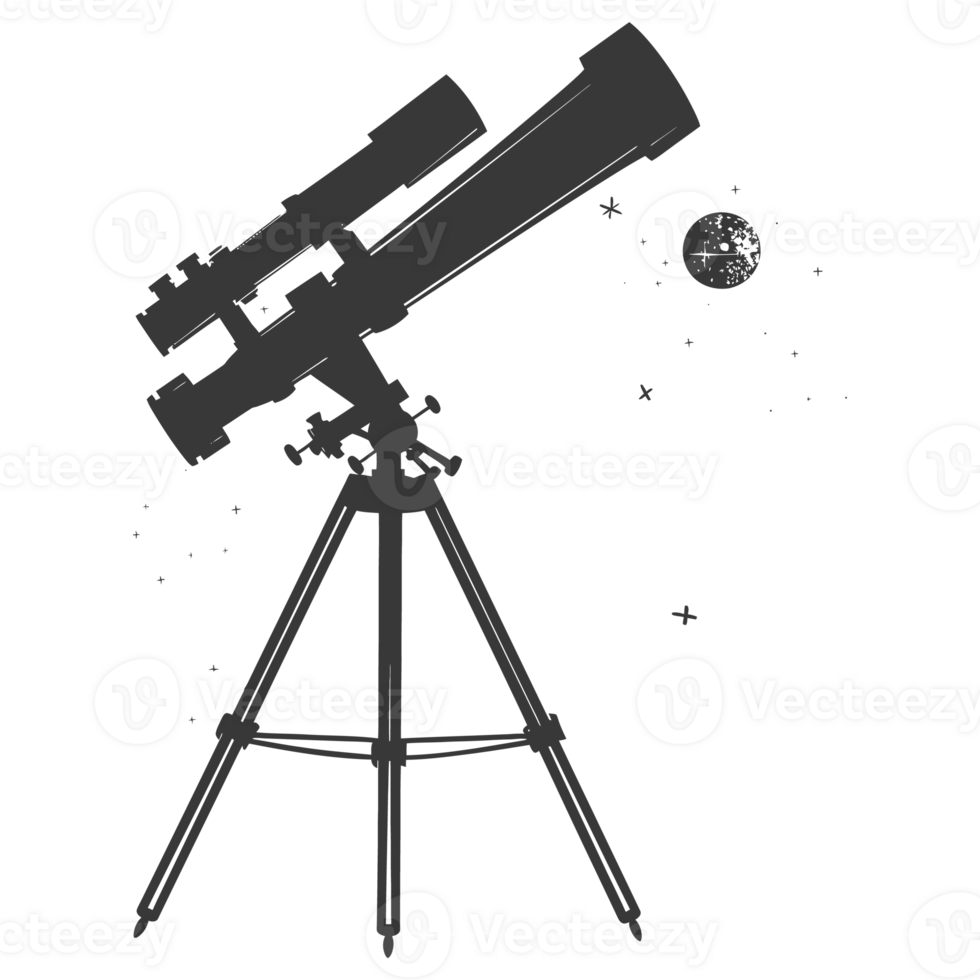 AI generated Silhouette telescope black color only png