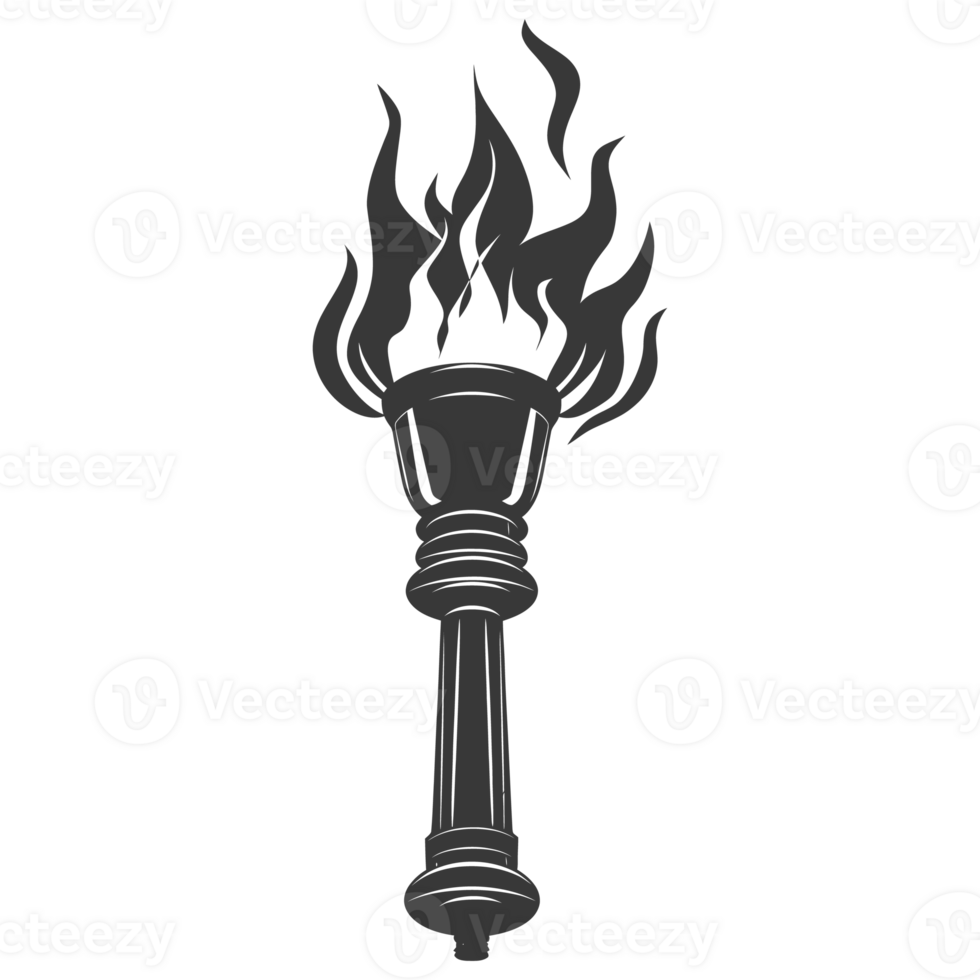 AI generated Silhouette torch black color only png