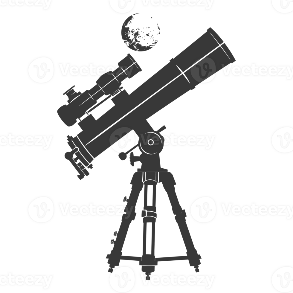 AI generated Silhouette telescope black color only png