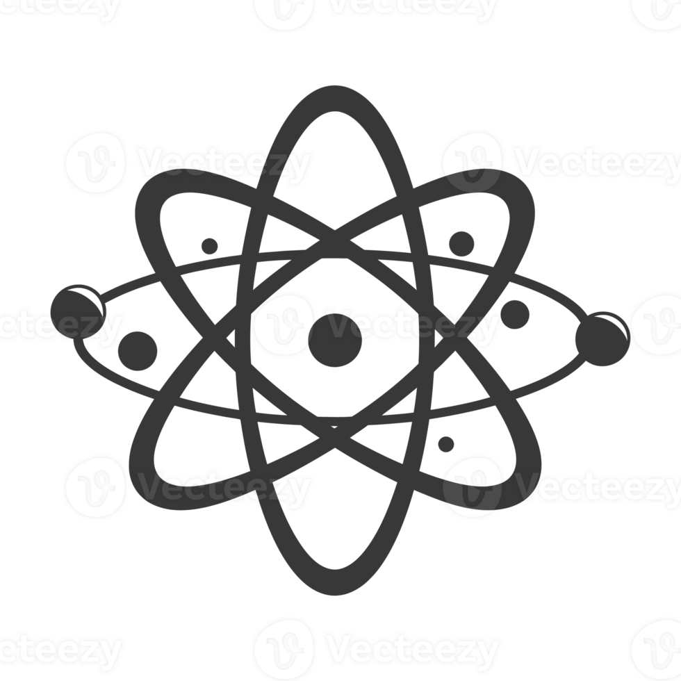 AI generated Silhouette Atom symbol black color only png