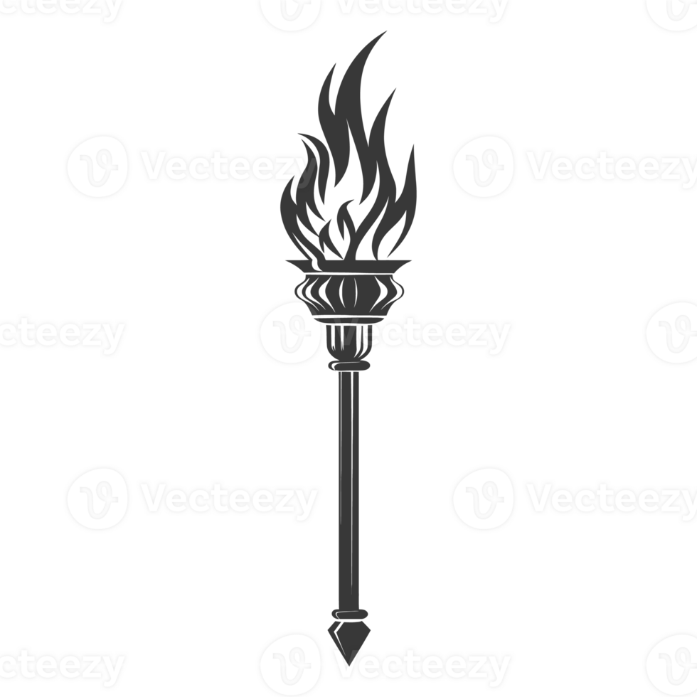 AI generated Silhouette torch black color only png