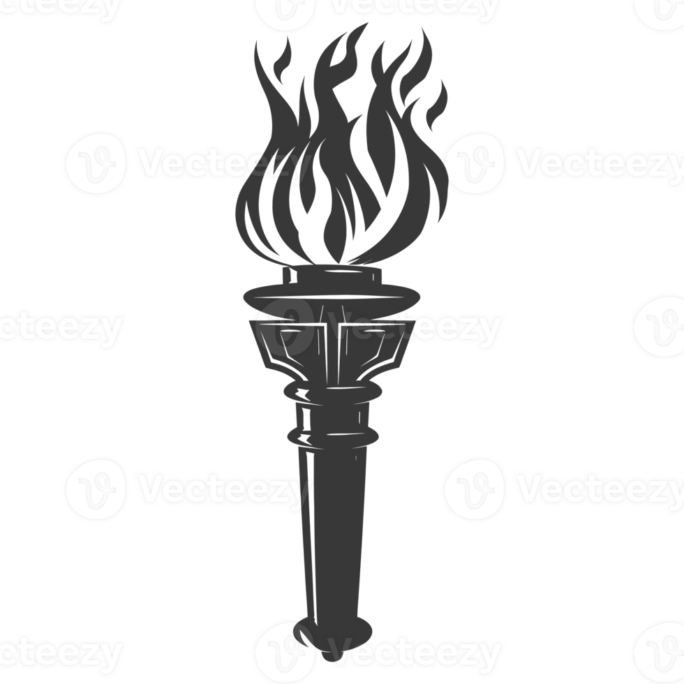 AI generated Silhouette torch black color only png