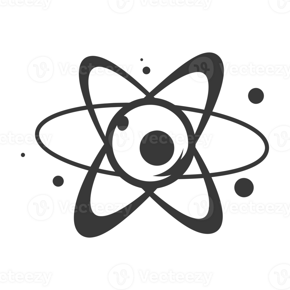 AI generated Silhouette Atom symbol black color only png