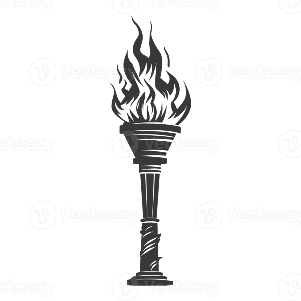 AI generated Silhouette torch black color only png