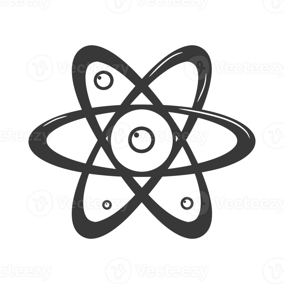 AI generated Silhouette Atom symbol black color only png