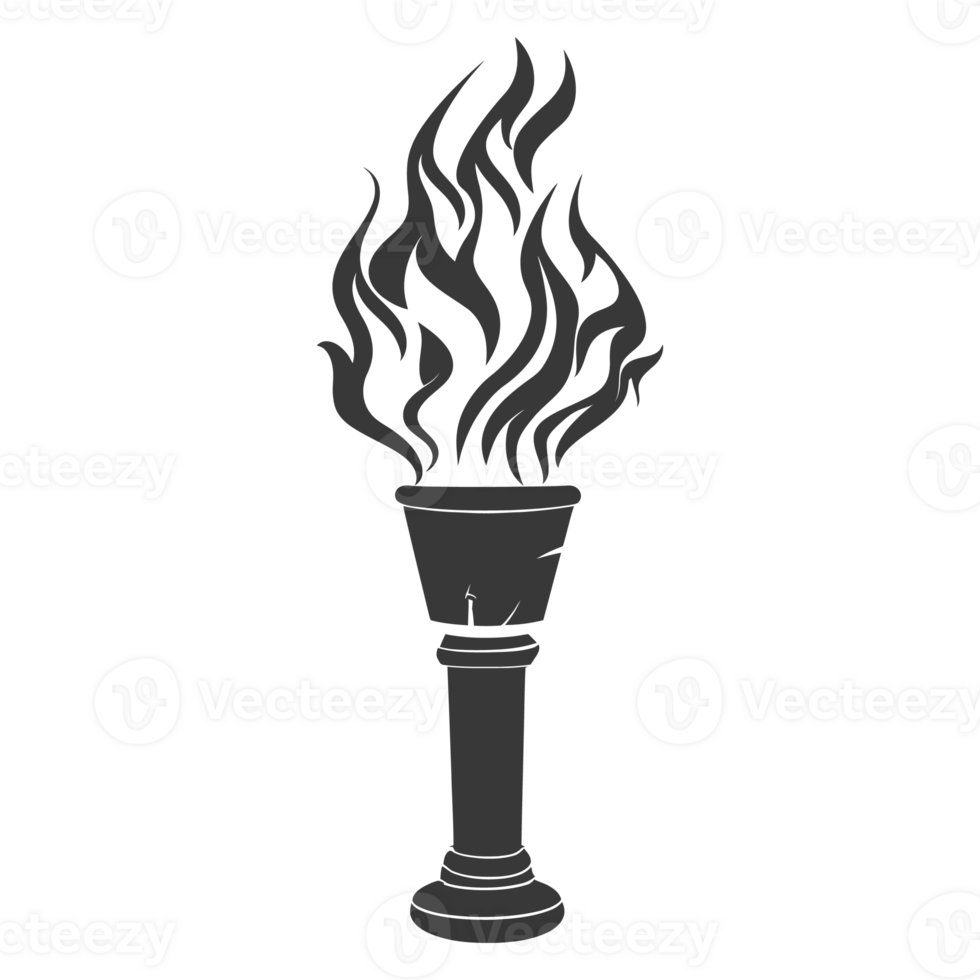 AI generated Silhouette torch black color only png