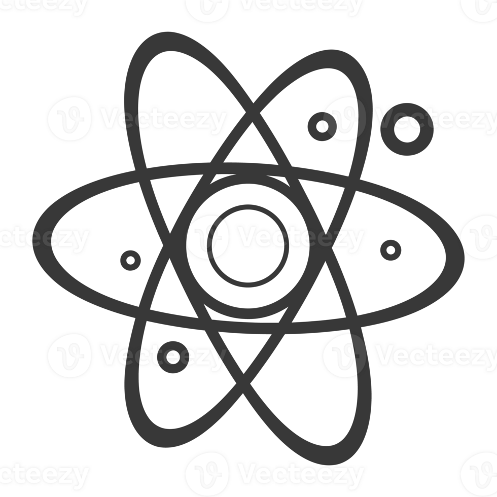 AI generated Silhouette Atom symbol black color only png