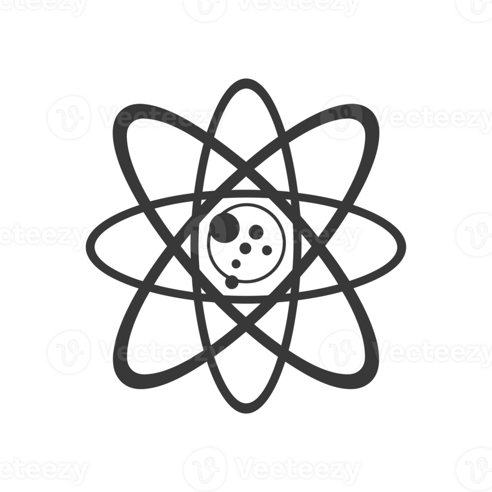 AI generated Silhouette Atom symbol black color only png