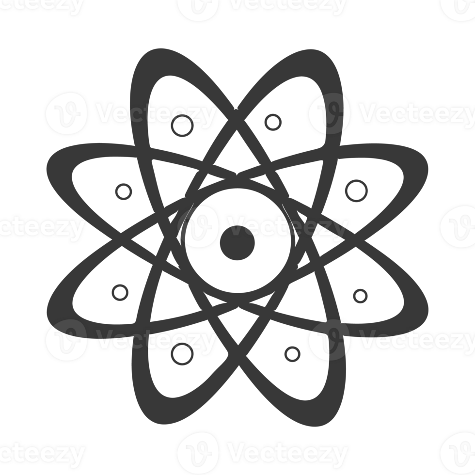 AI generated Silhouette Atom symbol black color only png