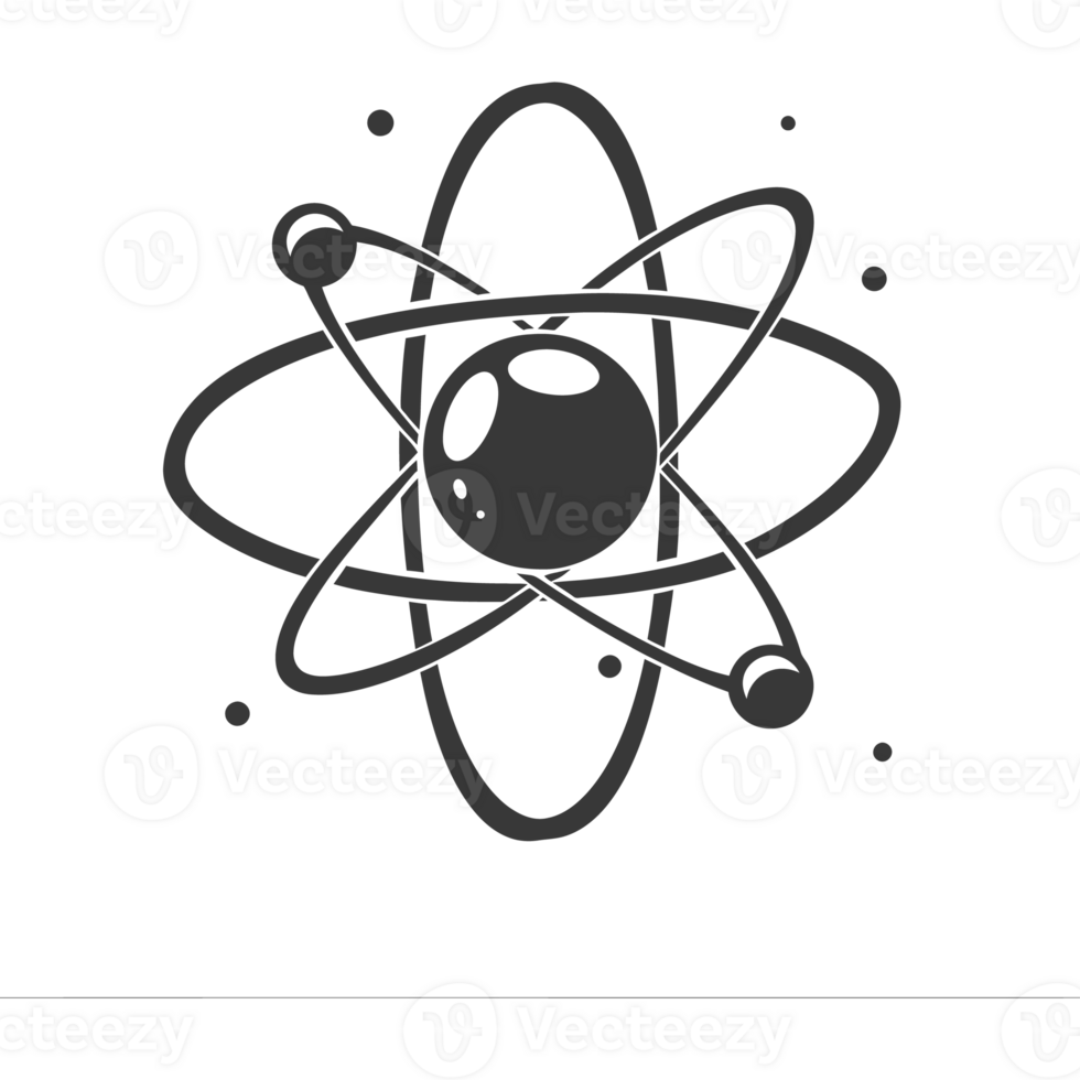 AI generated Silhouette Atom symbol black color only png