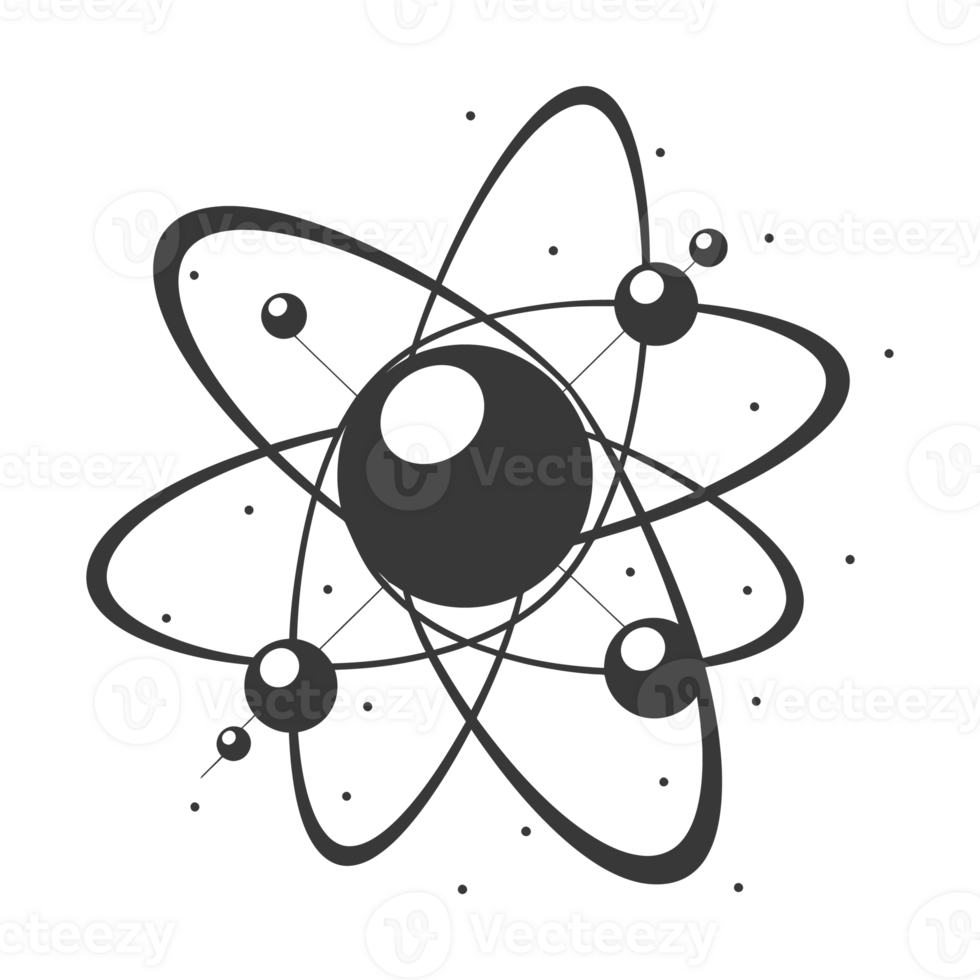 AI generated Silhouette Atom symbol black color only png