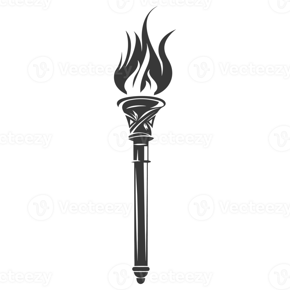AI generated Silhouette torch black color only png