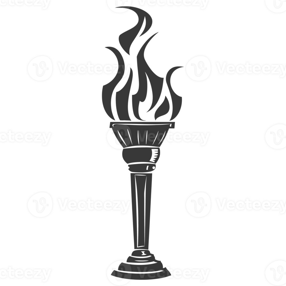 AI generated Silhouette torch black color only png