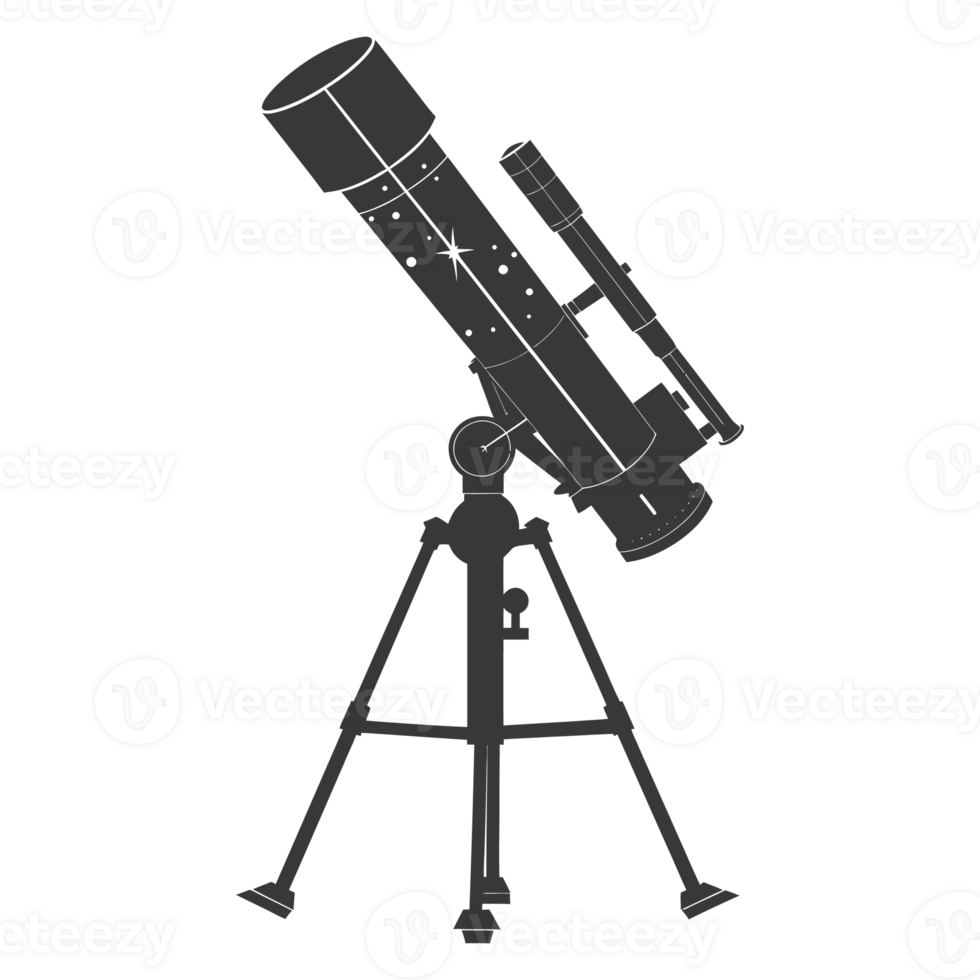 AI generated Silhouette telescope black color only png