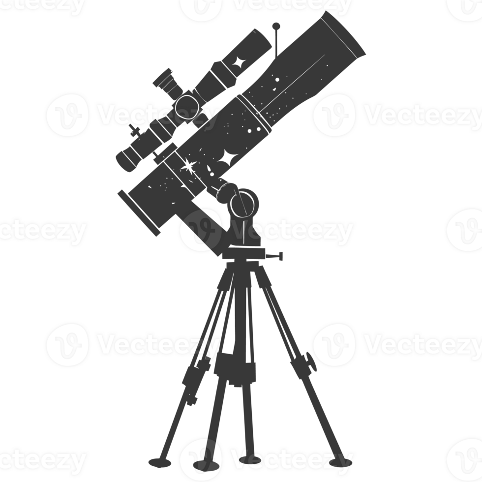 AI generated Silhouette telescope black color only png
