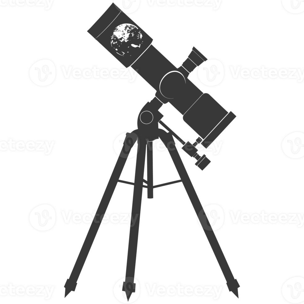 AI generated Silhouette telescope black color only png