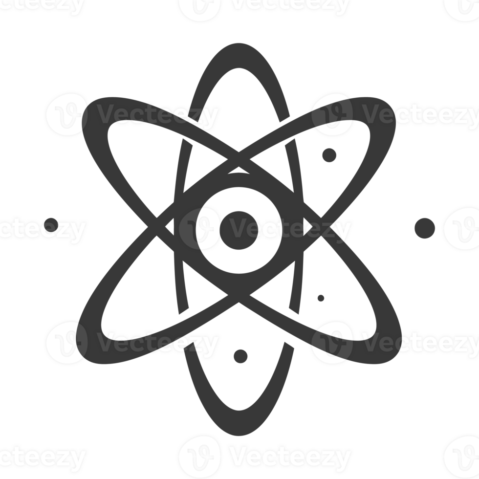AI generated Silhouette Atom symbol black color only png