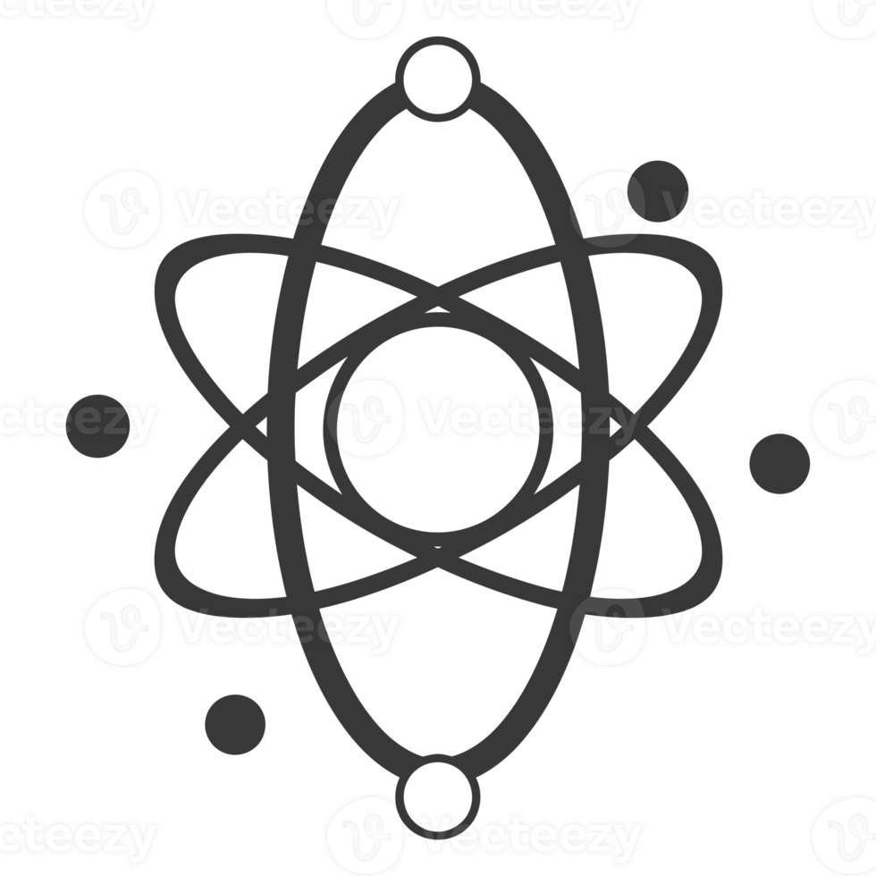 AI generated Silhouette Atom symbol black color only png