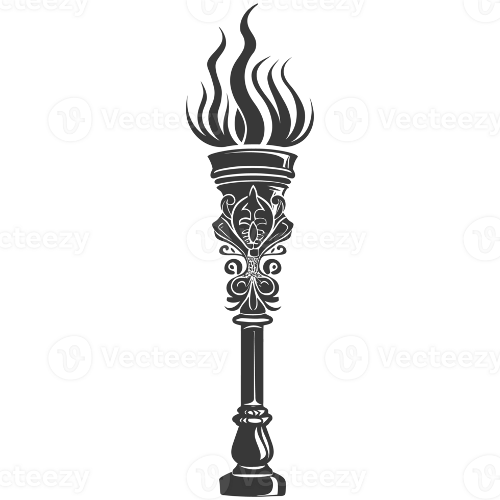 AI generated Silhouette torch black color only png