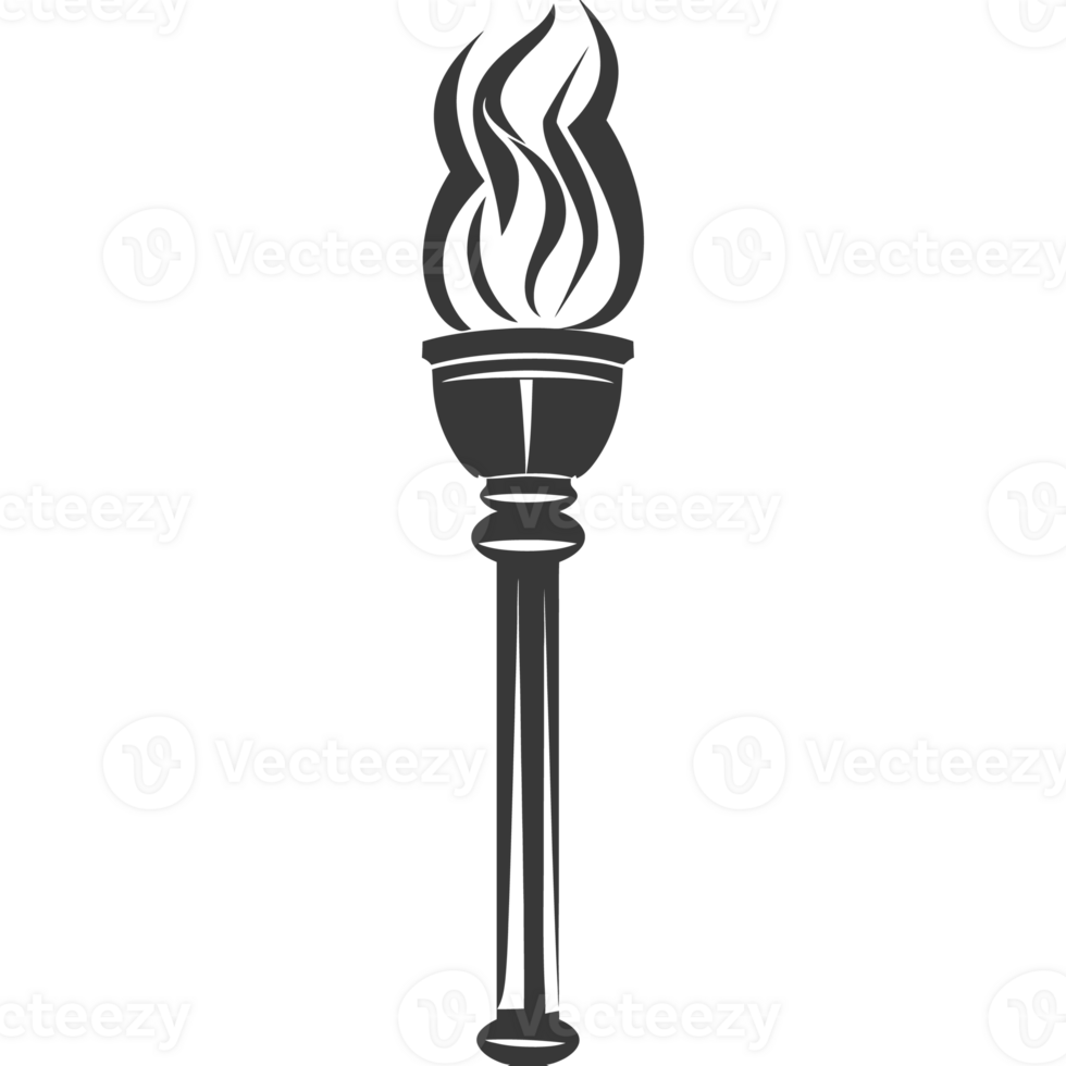 AI generated Silhouette torch black color only png