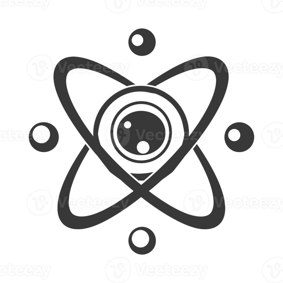 AI generated Silhouette Atom symbol black color only png