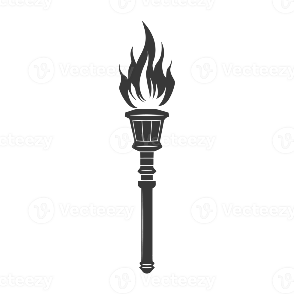AI generated Silhouette torch black color only png