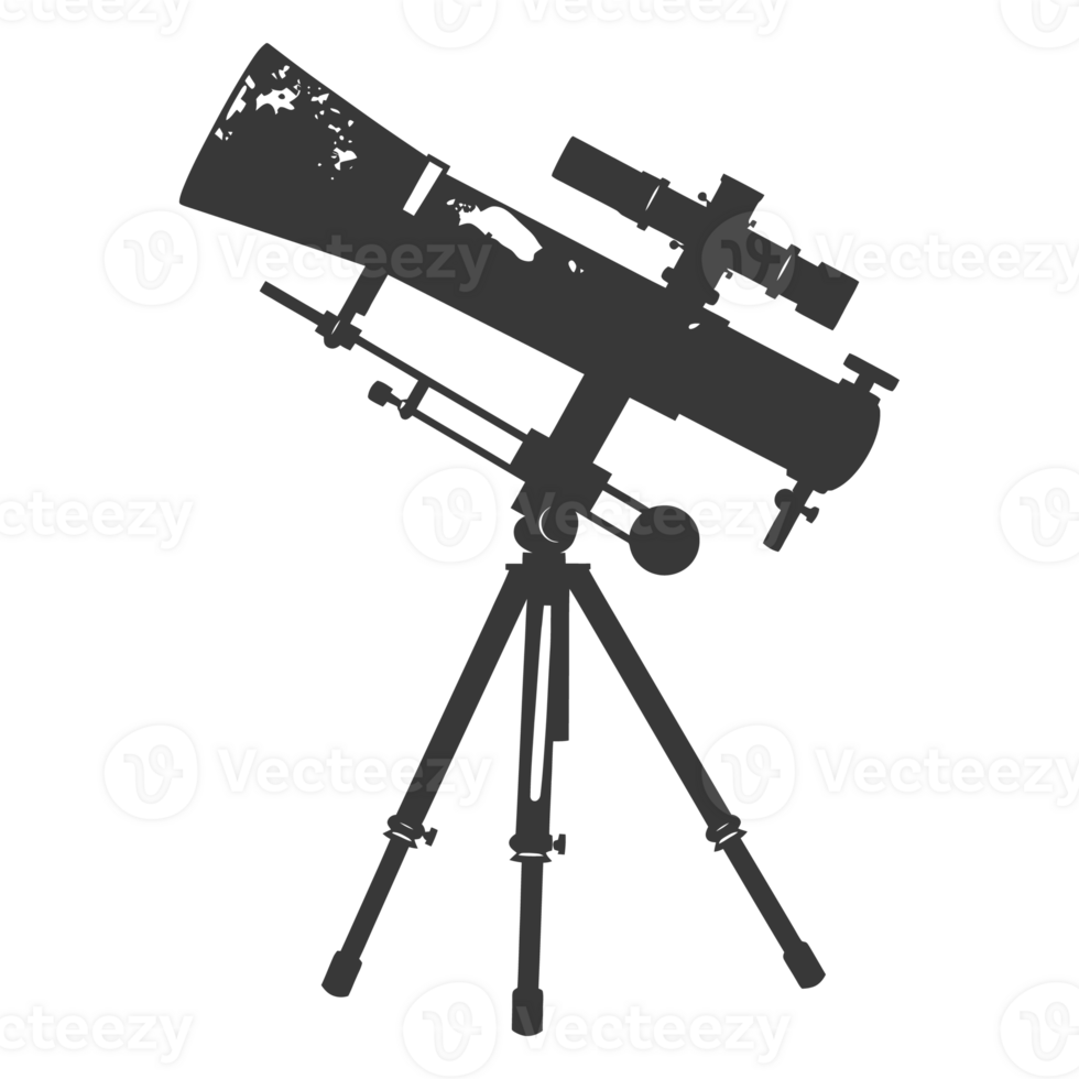 AI generated Silhouette telescope black color only png