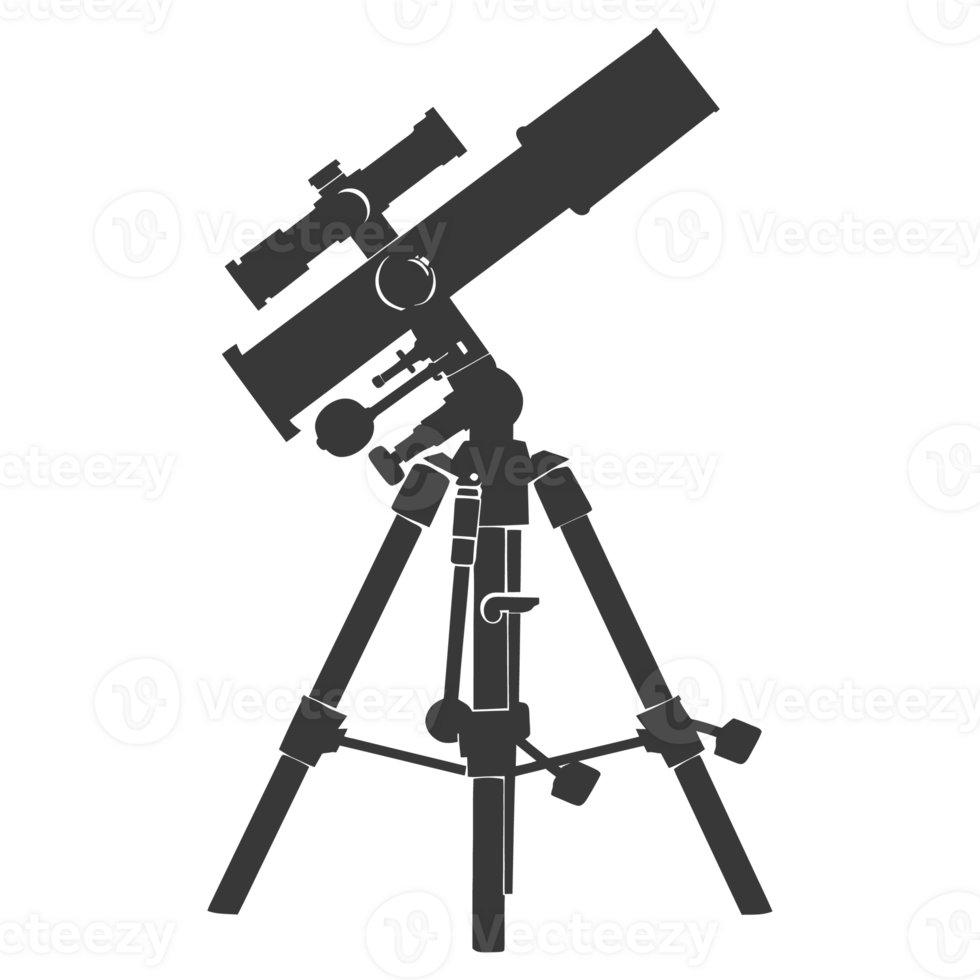 AI generated Silhouette telescope black color only png