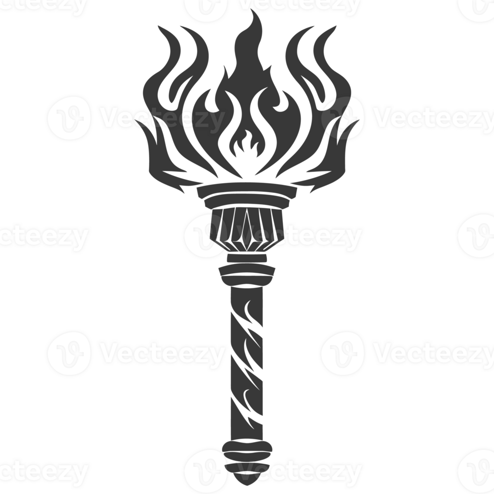 AI generated Silhouette torch black color only png