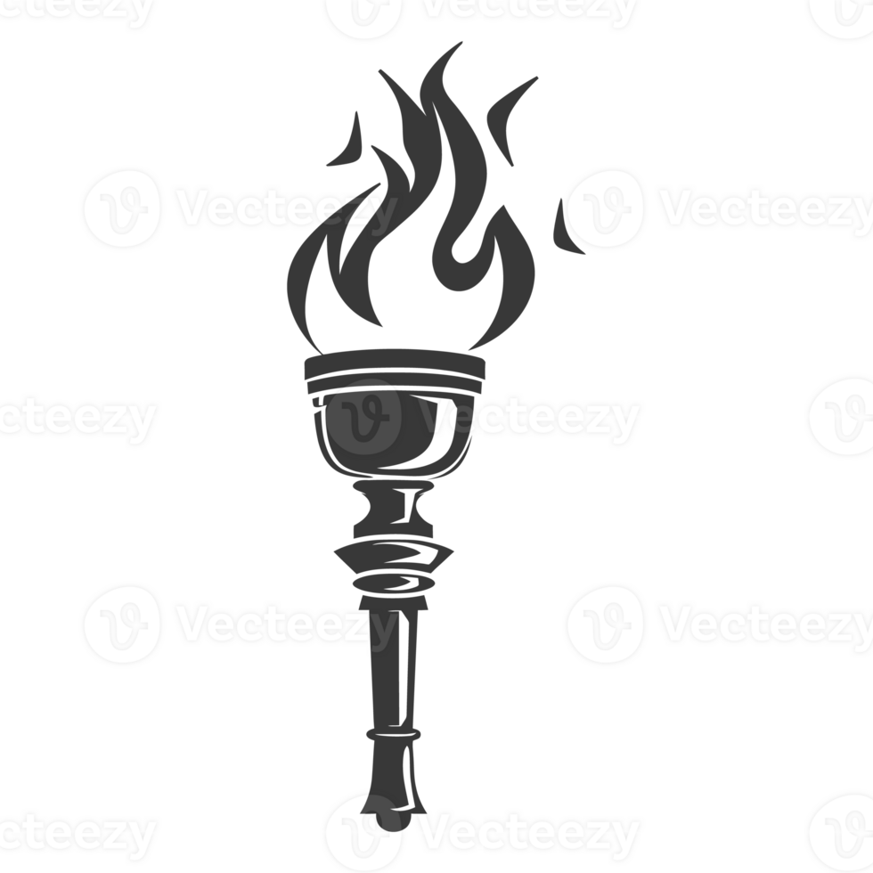 AI generated Silhouette torch black color only png