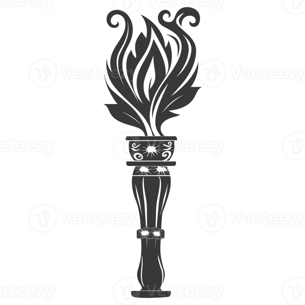 AI generated Silhouette torch black color only png