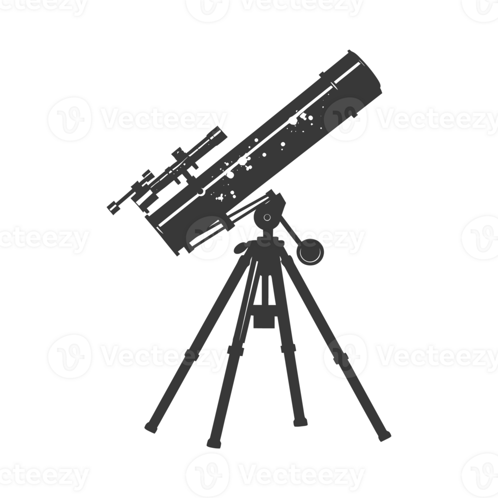 AI generated Silhouette telescope black color only png